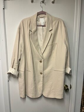 H&M Light Cream Oversized Blazer Jacket